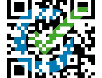 Blaues Zahnrad mit grünem Haken vor schwarzem Hintergrund.